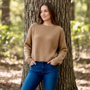 BP BY NORDSTROM PLAITED STITCH RECYCLED SWEATER SIZE MEDIUM